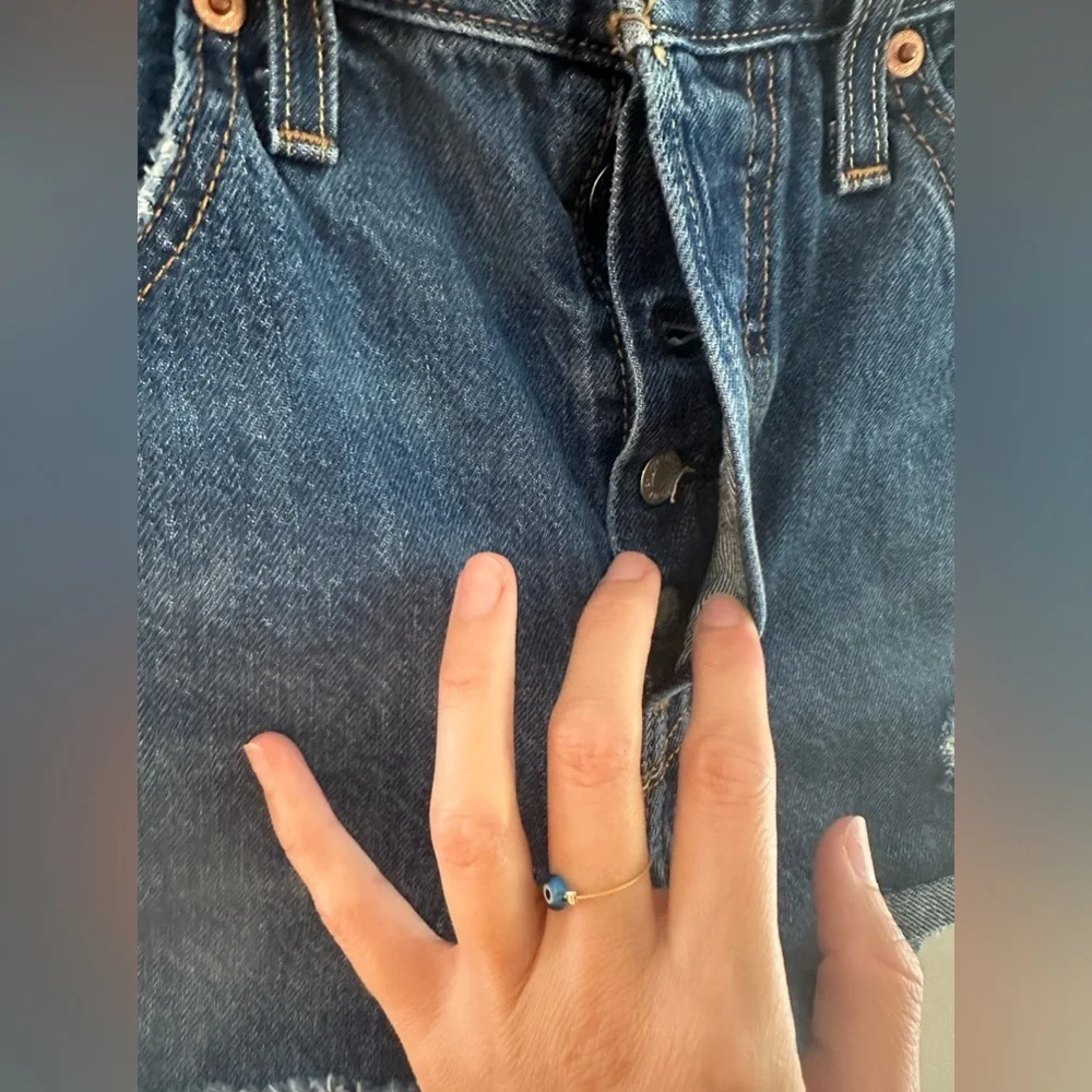 Levi’s 501 denim jean short short shorts distressed women’s size 27 - Picture 7 of 7